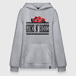 Толстовка-худи оверсайз Guns n Roses: rose, цвет: меланж