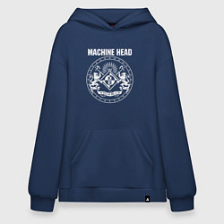 Толстовка-худи оверсайз Machine Head MCMXCII, цвет: тёмно-синий