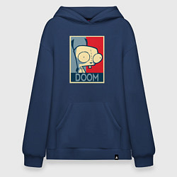 Толстовка-худи оверсайз Doom Zim, цвет: тёмно-синий