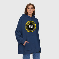 Толстовка-худи оверсайз FBI Departament, цвет: тёмно-синий — фото 2