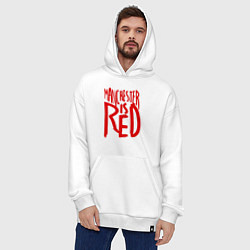 Толстовка-худи оверсайз Manchester is Red, цвет: белый — фото 2