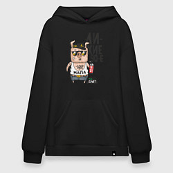 Толстовка-худи оверсайз Лихие 90-е, цвет: черный