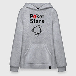 Толстовка-худи оверсайз Poker Stars, цвет: меланж