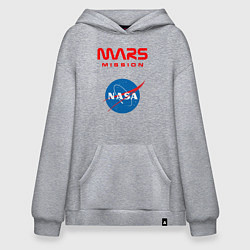 Толстовка-худи оверсайз Nasa Mars mission, цвет: меланж
