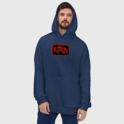 Толстовка-худи оверсайз Князь Анархия спина, цвет: тёмно-синий — фото 2