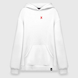 Толстовка-худи оверсайз Зачеркнули букву С, цвет: белый