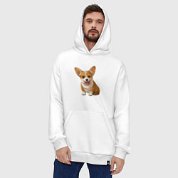 Толстовка-худи оверсайз Корги, цвет: белый — фото 2