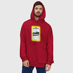 Толстовка-худи оверсайз Сода пищевая, цвет: красный — фото 2