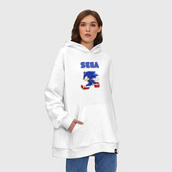 Толстовка-худи оверсайз SEGA, цвет: белый — фото 2