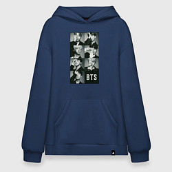 Толстовка-худи оверсайз BTS, цвет: тёмно-синий