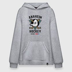 Толстовка-худи оверсайз ANAHEIM DUCKS, цвет: меланж