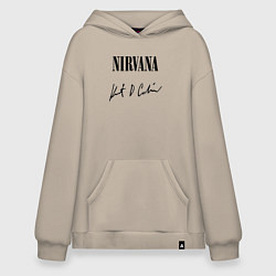 Толстовка-худи оверсайз NIRVANA АВТОГРАФ КУРТА КОБЕЙНА, цвет: миндальный