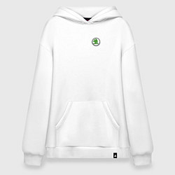 Толстовка-худи оверсайз SKODA, цвет: белый