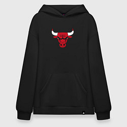 Толстовка-худи оверсайз CHICAGO BULLS, цвет: черный