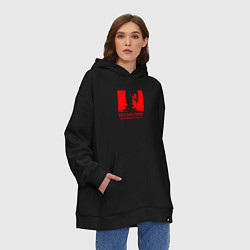 Толстовка-худи оверсайз VANSAMA OFFICIAL Red, цвет: черный — фото 2
