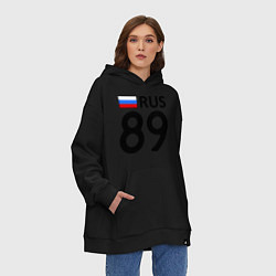 Толстовка-худи оверсайз RUS 89, цвет: черный — фото 2