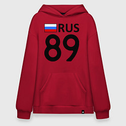 Толстовка-худи оверсайз RUS 89, цвет: красный