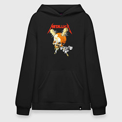 Толстовка-худи оверсайз Metallica - оранжевый череп, цвет: черный
