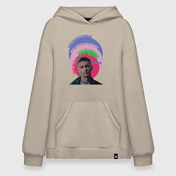 Толстовка-худи оверсайз Brassic Fuck Quinoa Vinnie, цвет: миндальный