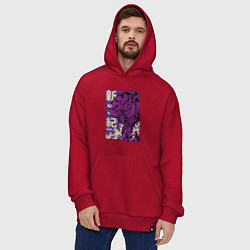 Толстовка-худи оверсайз Evangelion Eva-01, цвет: красный — фото 2