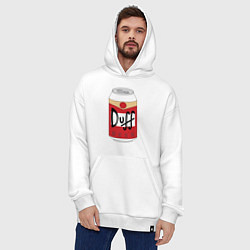 Толстовка-худи оверсайз Duff Beer, цвет: белый — фото 2