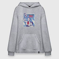 Толстовка-худи оверсайз СССР Пионеры Red Alert Kirov, цвет: меланж