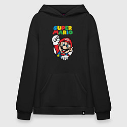 Толстовка-худи оверсайз Mario, цвет: черный