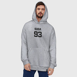 Толстовка-худи оверсайз BTS - Suga 93, цвет: меланж — фото 2
