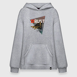 Толстовка-худи оверсайз Rust Стучим в дверь соседу Раст, цвет: меланж
