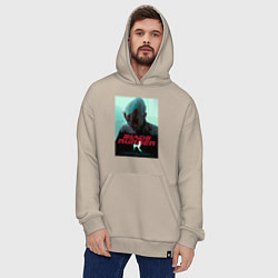Толстовка-худи оверсайз Слезы в дожде Blade Runner, цвет: миндальный — фото 2