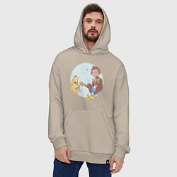 Толстовка-худи оверсайз Манки и Банан, цвет: миндальный — фото 2