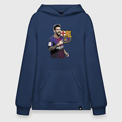 Толстовка-худи оверсайз Lionel Messi Barcelona Argentina, цвет: тёмно-синий