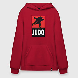 Толстовка-худи оверсайз Judo, цвет: красный