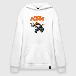 Толстовка-худи оверсайз KTM МОТОКРОСС Z, цвет: белый