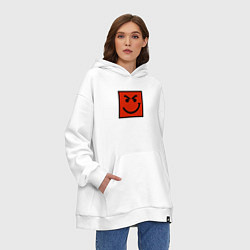 Толстовка-худи оверсайз BON JOVI HAVE A NICE DAY SMILE LOGO, цвет: белый — фото 2