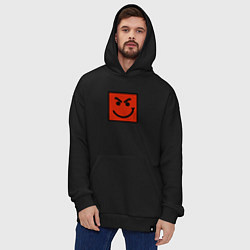Толстовка-худи оверсайз BON JOVI HAVE A NICE DAY SMILE LOGO, цвет: черный — фото 2