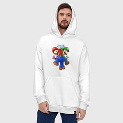 Толстовка-худи оверсайз Mario Bros, цвет: белый — фото 2