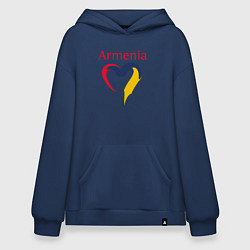 Толстовка-худи оверсайз Armenia Heart, цвет: тёмно-синий