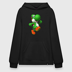 Толстовка-худи оверсайз 3d Yoshi, цвет: черный