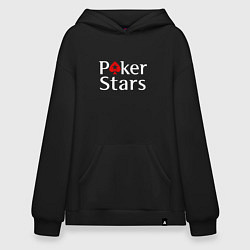 Толстовка-худи оверсайз PokerStars логотип, цвет: черный