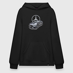Толстовка-худи оверсайз Mercedes AMG motorsport, цвет: черный