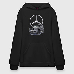 Толстовка-худи оверсайз Mercedes Gelendwagen G63 AMG G-class G400d, цвет: черный