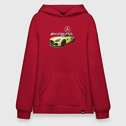 Толстовка-худи оверсайз Mercedes V8 BITURBO AMG Motorsport, цвет: красный