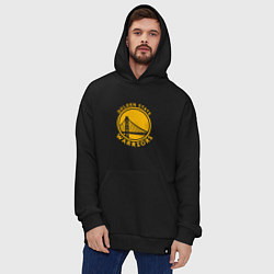Толстовка-худи оверсайз Golden state Warriors NBA, цвет: черный — фото 2