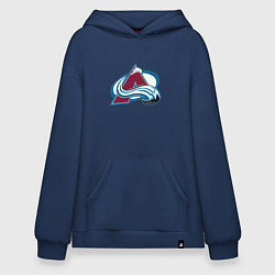 Толстовка-худи оверсайз Колорадо Эвеланш логотип, цвет: тёмно-синий