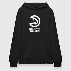 Толстовка-худи оверсайз Атланта Хокс, Atlanta Hawks, цвет: черный