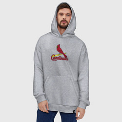 Толстовка-худи оверсайз St Louis Cardinals - baseball team, цвет: меланж — фото 2