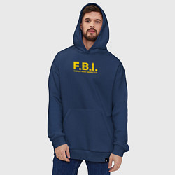 Толстовка-худи оверсайз FBI Женского тела инспектор, цвет: тёмно-синий — фото 2