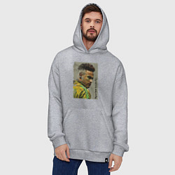 Толстовка-худи оверсайз Neymar Junior - Brazil national team, цвет: меланж — фото 2