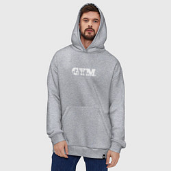 Толстовка-худи оверсайз GYM- образ жизни, цвет: меланж — фото 2